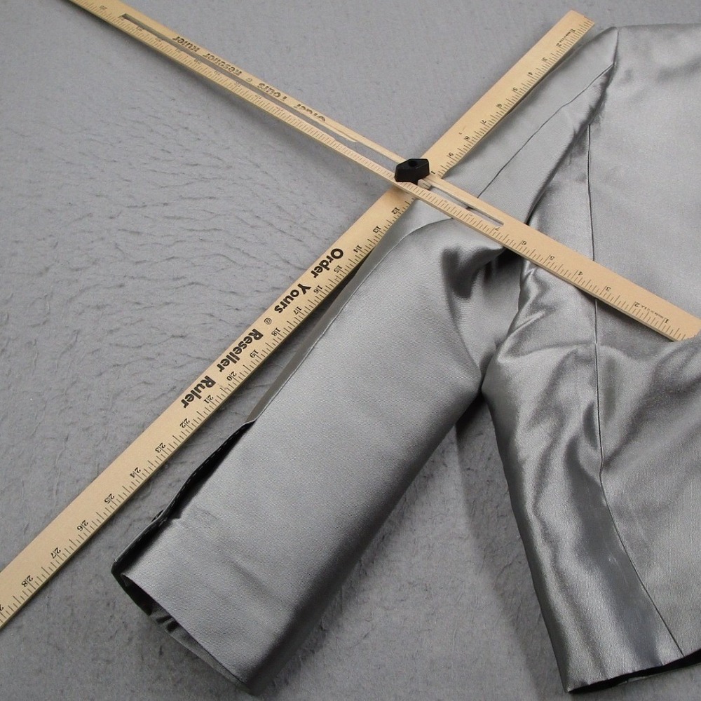 Balenciaga Paris Suit Mens 48 IT Metallic Silver Silk Made in Italy READ* - Picture 16 of 16